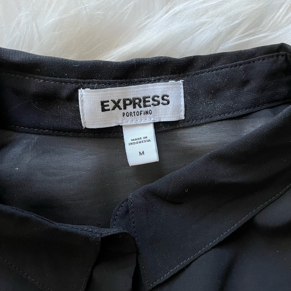 Express Sheer Button Down Shirt - image 2